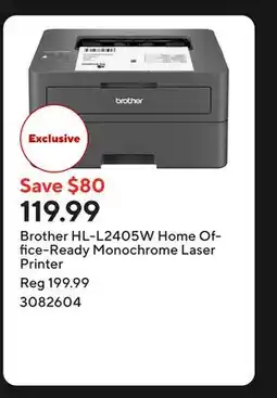 Staples Brother HL-L2405W Home Office-Ready Monochrome Laser Printer offer