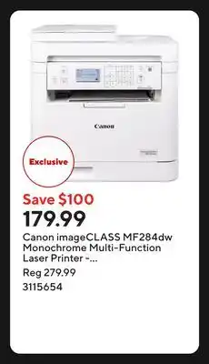 Staples Canon imageCLASS MF284dw Monochrome Multi-Function Laser Printer - White offer