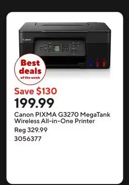 Staples Canon PIXMA G3270 MegaTank Wireless All-in-One Printer offer