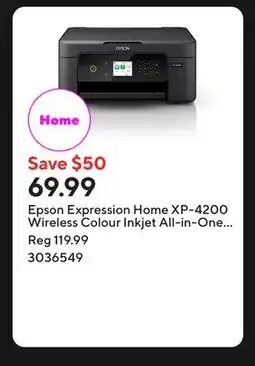 Staples Epson Expression Home XP-4200 Wireless Colour Inkjet All-in-One Printer offer