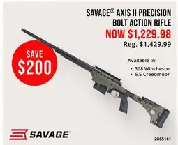 Cabela's SAVAGE AXIS II PRECISION BOLT ACTION RIFLE offer