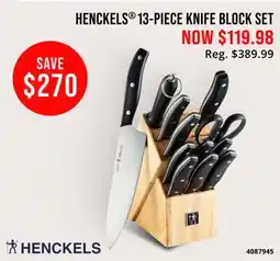 Cabela's HENCKELS 13-PIECE KNIFE BLOCK SET offer