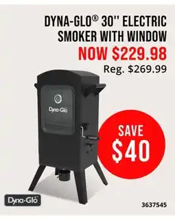 Cabela's DYNA-GLO 30 ELECTRIC SMOKER WITH WINDOW offer