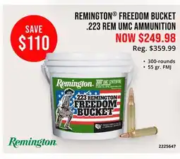 Cabela's REMINGTON FREEDOM BUCKET. 223 REM UMC AMMUNITION offer