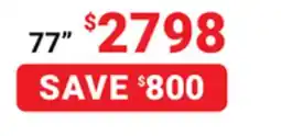 Visions Electronics LG 77 OLED evo NATIVE 120Hz PANEL C5PUA 4K Smart TV offer