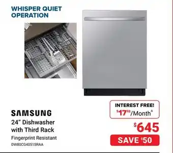 Visions Electronics SAMSUNG 24 Dishwasher with Third Rack offer