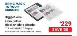 Visions Electronics Rakuten kobo Libra Colour Black or White eReader offer