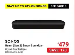 Visions Electronics SONOS Beam (Gen 2) Smart Soundbar offer