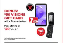 Visions Electronics BONUS! $50 VISIONS GIFT CARD offer