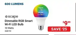 Visions Electronics escape Dimmable RGB Smart Wi-Fi LED Bulb offer