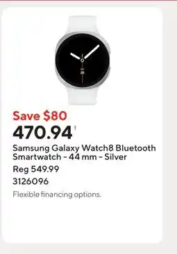 Staples Samsung Galaxy Watch8 Bluetooth Smartwatch - 44 mm - Silver offer