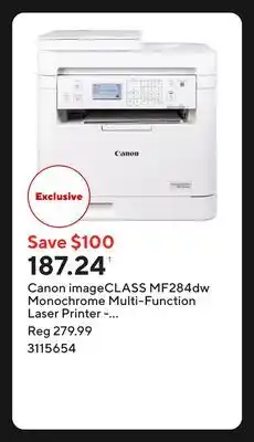 Staples Canon imageCLASS MF284dw Monochrome Multi-Function Laser Printer - White offer