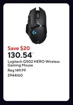 Staples Logitech G502 HERO Wireless Gaming Mouse offer