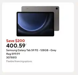 Staples Samsung Galaxy Tab S9 FE - 128GB - Grey offer