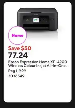 Staples Epson Expression Home XP-4200 Wireless Colour Inkjet All-in-One Printer offer