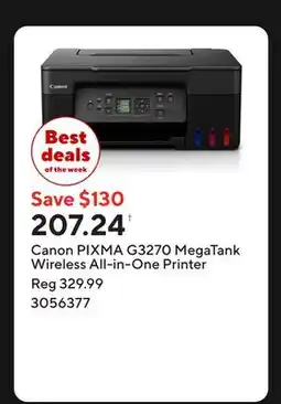 Staples Canon PIXMA G3270 MegaTank Wireless All-in-One Printer offer