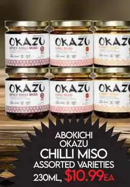 Fiesta Farms ABOKICHI OKAZU CHILLI MISO ASSORTED VARIETIES offer
