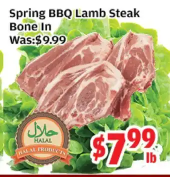 Top Food Supermarket Spring BBQ Lamb Steak Bone In offer