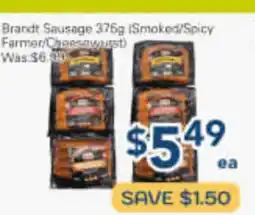 Oceans Fresh Food Market Brandt Sausage 375g (Smoked/Spicy) offer