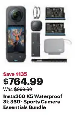 Best Buy Insta360 X5 Waterproof 8k 360° Sports Camera Essentials Bundle offer