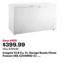 Best Buy Insignia 13.8 Cu. Ft. Garage Ready Chest Freezer (NS-CZ14WH2-C) - White - Only at Best Buy offer