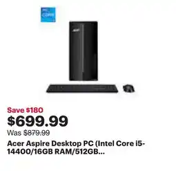 Best Buy Acer Aspire Desktop PC (Intel Core i5-14400/16GB RAM/512GB SSD/Windows 11) - Only at Best Buy offer