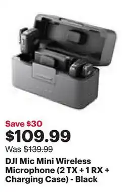 Best Buy DJI Mic Mini Wireless Microphone (2 TX + 1 RX + Charging Case) - Black offer