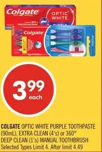 Shoppers Drug Mart Colgate optic white purple toothpaste offer