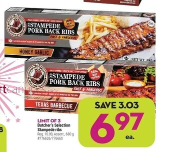 Giant Tiger Butcher's selection stampede ribs offer