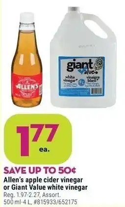 Giant Tiger Allen's apple cider vinegar offer