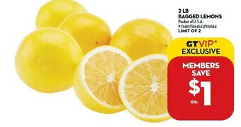 Giant Tiger 2 LB bagged lemons offer