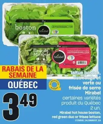 Provigo Laitue boston duo eouge et verte ou frisée de serre offer