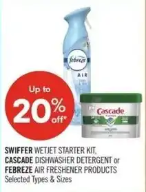 Shoppers Drug Mart Swiffer wetjet starter kit, cascade dishwasher detergent or febreze air freshener products offer