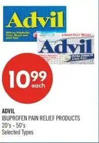 Shoppers Drug Mart Advil ibuprofen pain relief products offer