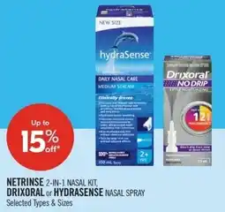 Shoppers Drug Mart Netrinse 2-in-1 nasal kit, drixoral or hydrasense nasal spray offer