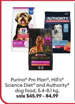 Petsmart Purina Pro Plan , Hill's Science Diet and Authority dog food offer