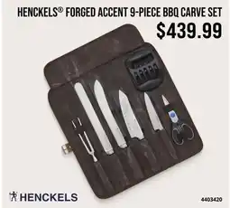 Cabela's HENCKELS FORGED ACCENT 9-PIECE BBQ CARVE SET offer