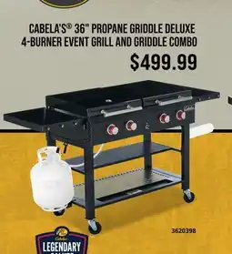 Cabela's CABELA'S 36 PROPANE GRIDDLE DELUXE 4-BURNER EVENT GRILL AND GRIDDLE COMBO offer