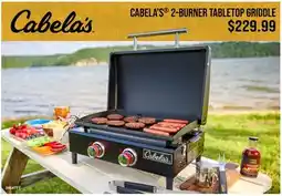 Cabela's CABELA'S 2-BURNER TABLETOP GRIDDLE offer