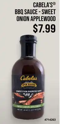 Cabela's CABELA'S BBQ SAUCE-SWEET ONION APPLEWOOD offer
