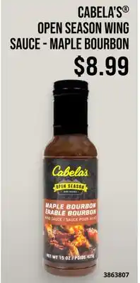 Cabela's CABELA'S OPEN SEASON WING SAUCE-MAPLE BOURBON offer