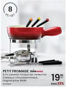 Stokes PETIT FROMAGE 8-Pc Ceramic Fondue Set. Perfect for Cheese or Chocolate Fondue offer