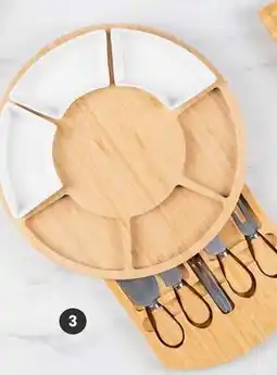 Stokes 12-Pc Bamboo Slate Cheese Board with Trays and Knives offer