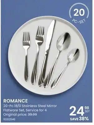 Stokes ROMANCE 20-Pc 18/0 Stainless Steel Mirror Flatware Set offer