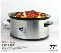 Stokes COZY CROCK Slow Cooker, 6 Quarts, Digital Display offer