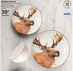 Stokes MORRIS MOOSE 12-Pc Porcelain Dinnerware Set offer