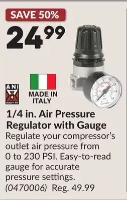 Princess Auto 1/4 in. Air Pressure Regulator with Gauge offer