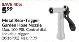 Princess Auto Metal Rear-Trigger Garden Hose Nozzle offer