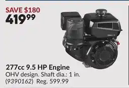Princess Auto 277cc 9.5 HP Engine offer