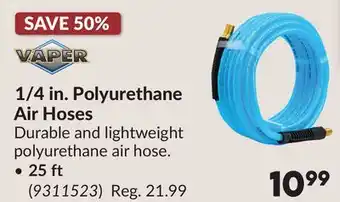 Princess Auto 25 ft 1/4 in. Polyurethane Air Hoses offer